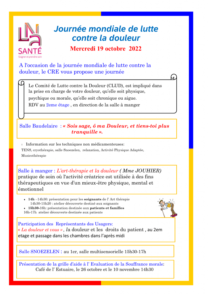 Programme journée mondiale lutte contre la douleur
