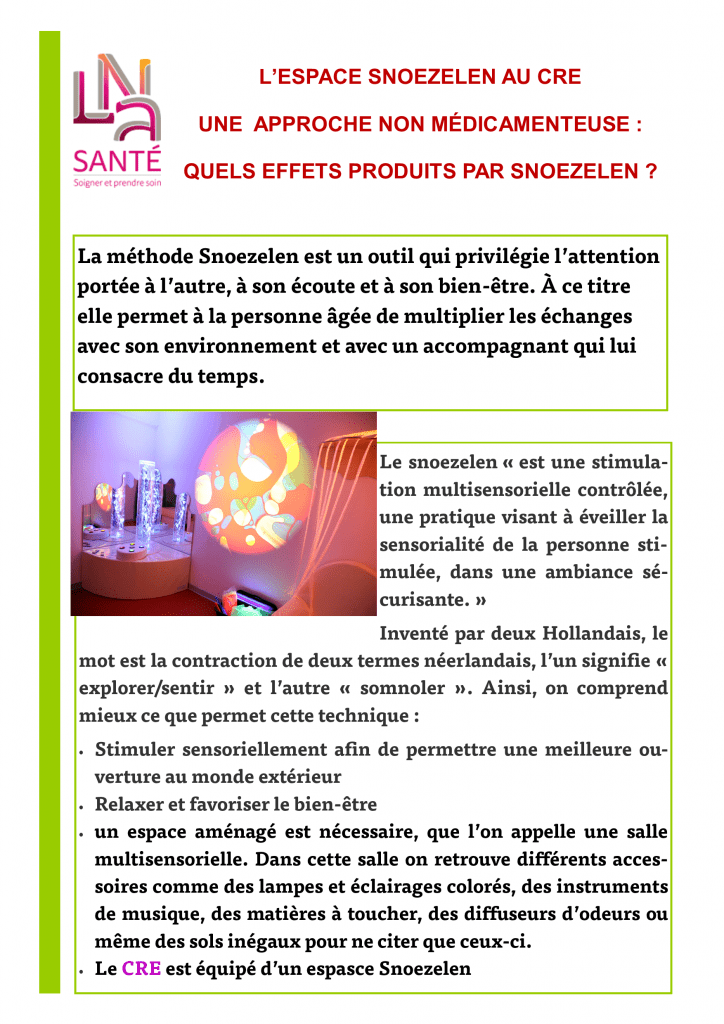 Présentation de l'approche Snoezelen